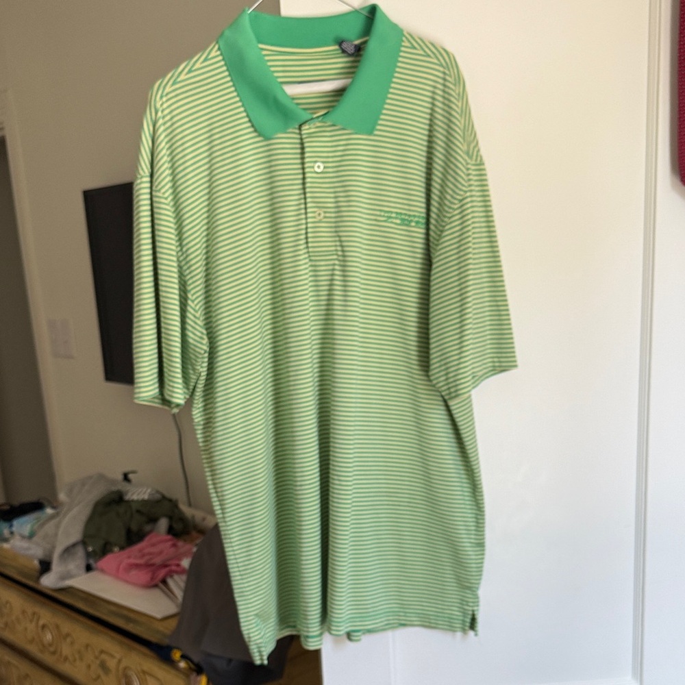THE BREAKERS PALM BEACH Green Striped Polo Shirt